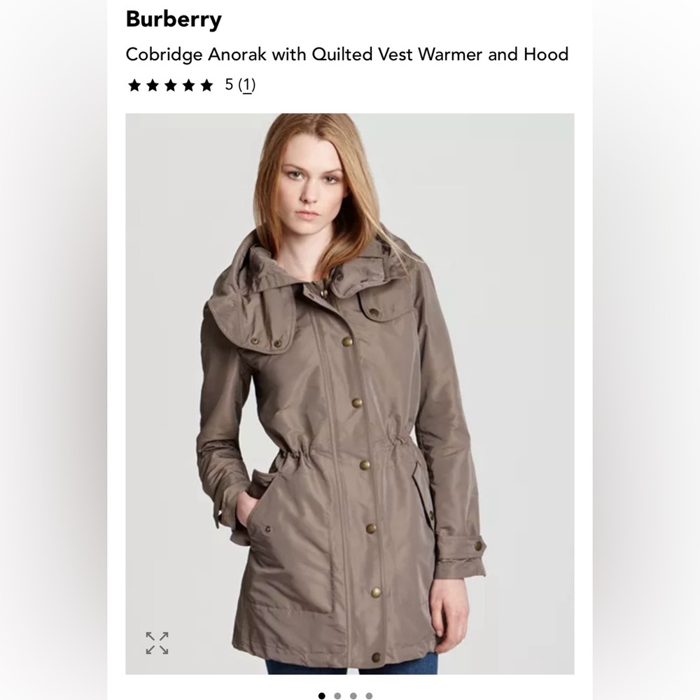 Burberry Cobridge Jacket size M.  Detachable vest with hood.